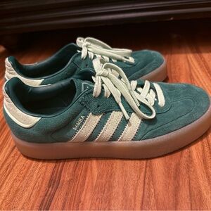Adidas Samba in Forest Green and Cream